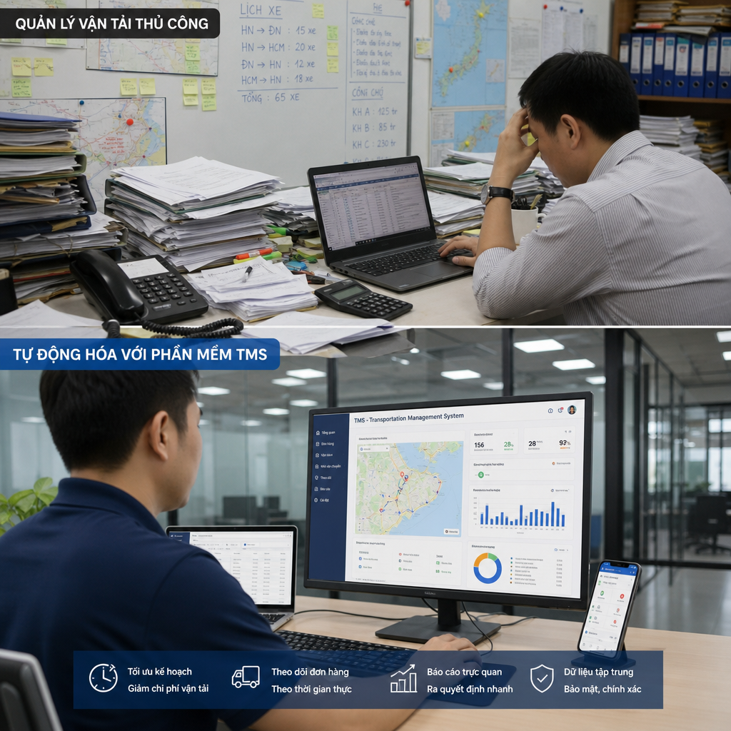 Từ Quản Lý Vận Tải Thủ Công Đến Tự Động Hóa Với Phần Mềm TMS