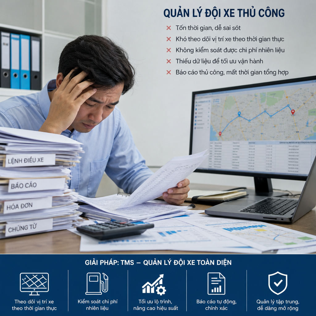 Quản Lý Đội Xe Thủ Công: 5 Vấn Đề Doanh Nghiệp Thường Gặp Và Cách Giải Quyết Bằng TMS