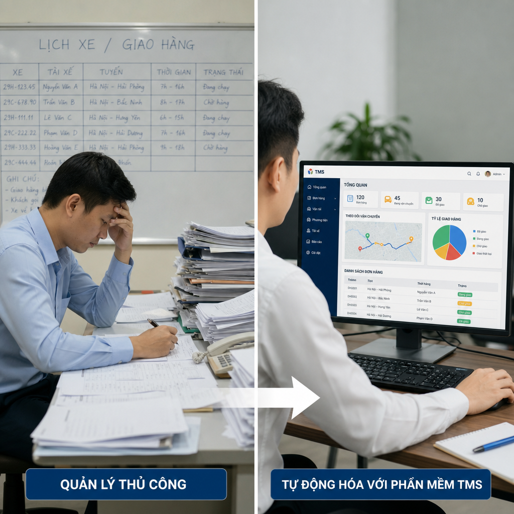 Từ Quản Lý Vận Tải Thủ Công Đến Tự Động Hóa Với Phần Mềm TMS