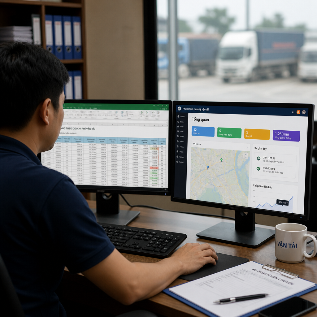 Từ Excel Đến Phần Mềm Quản Lý Vận Tải Miễn Phí: Bắt Đầu Số Hóa Đội Xe Như Thế Nào?
