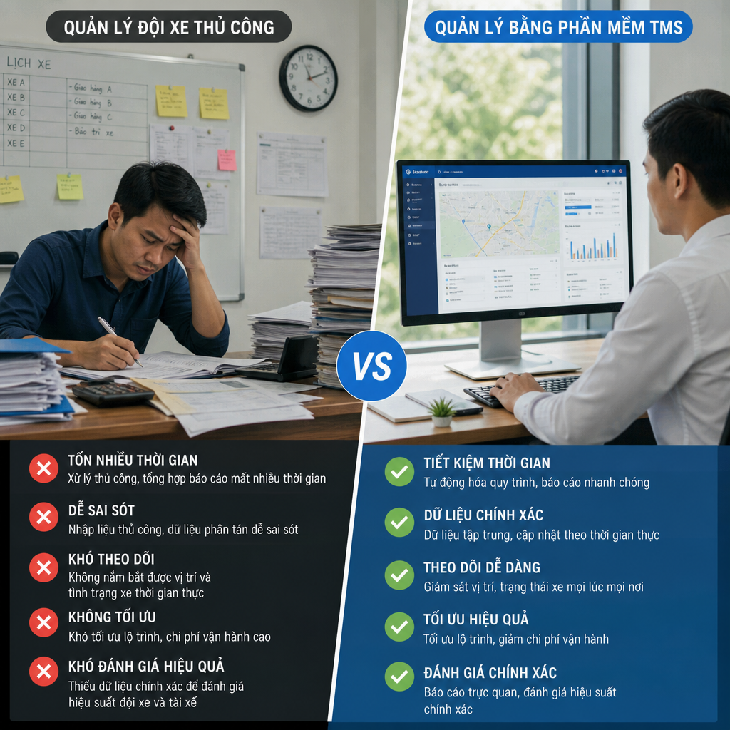 5 Vấn Đề Khi Quản Lý Đội Xe Thủ Công Và Cách Phần Mềm TMS Giải Quyết