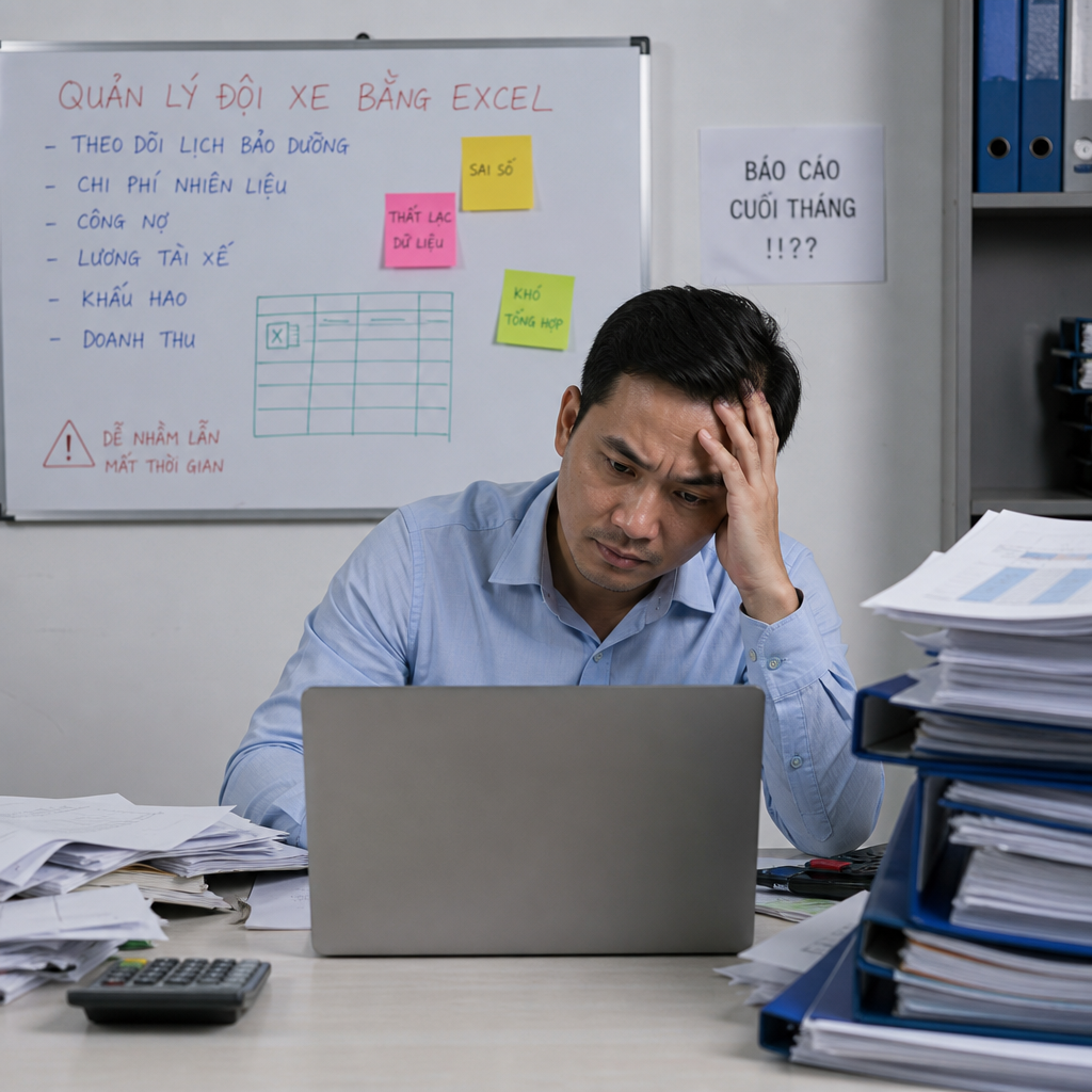 Quản Lý Đội Xe Bằng Excel Đang Gây Ra Những Vấn Đề Gì? Có Nên Dùng Phần Mềm Miễn Phí?