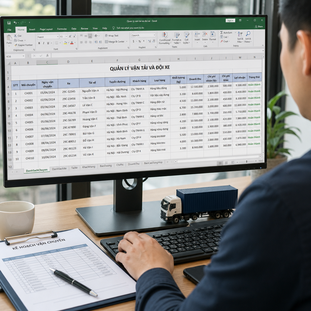 15 Bảng Excel Cần Có Khi Quản Lý Vận Tải Và Đội Xe