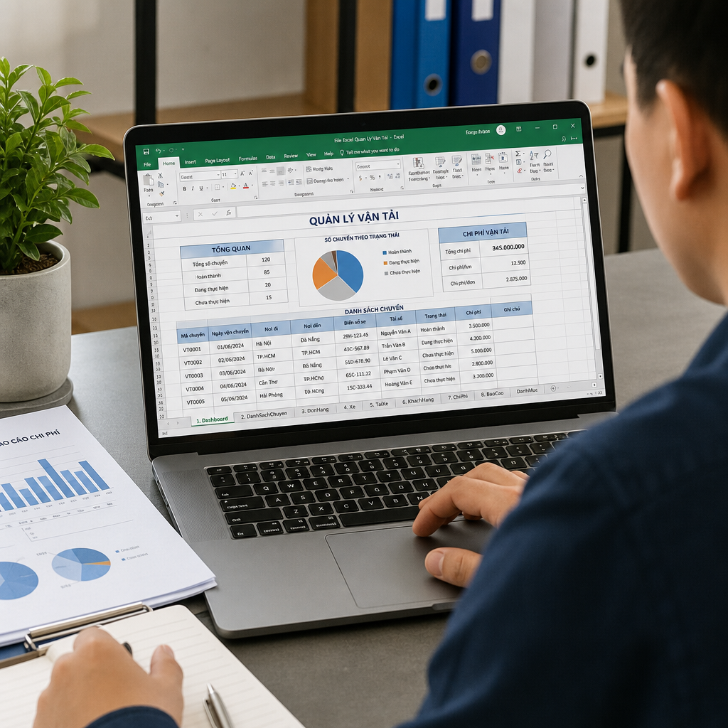 File Excel Quản Lý Vận Tải Gồm Những Sheet Nào? Cấu Trúc File Chuẩn Cho Doanh Nghiệp