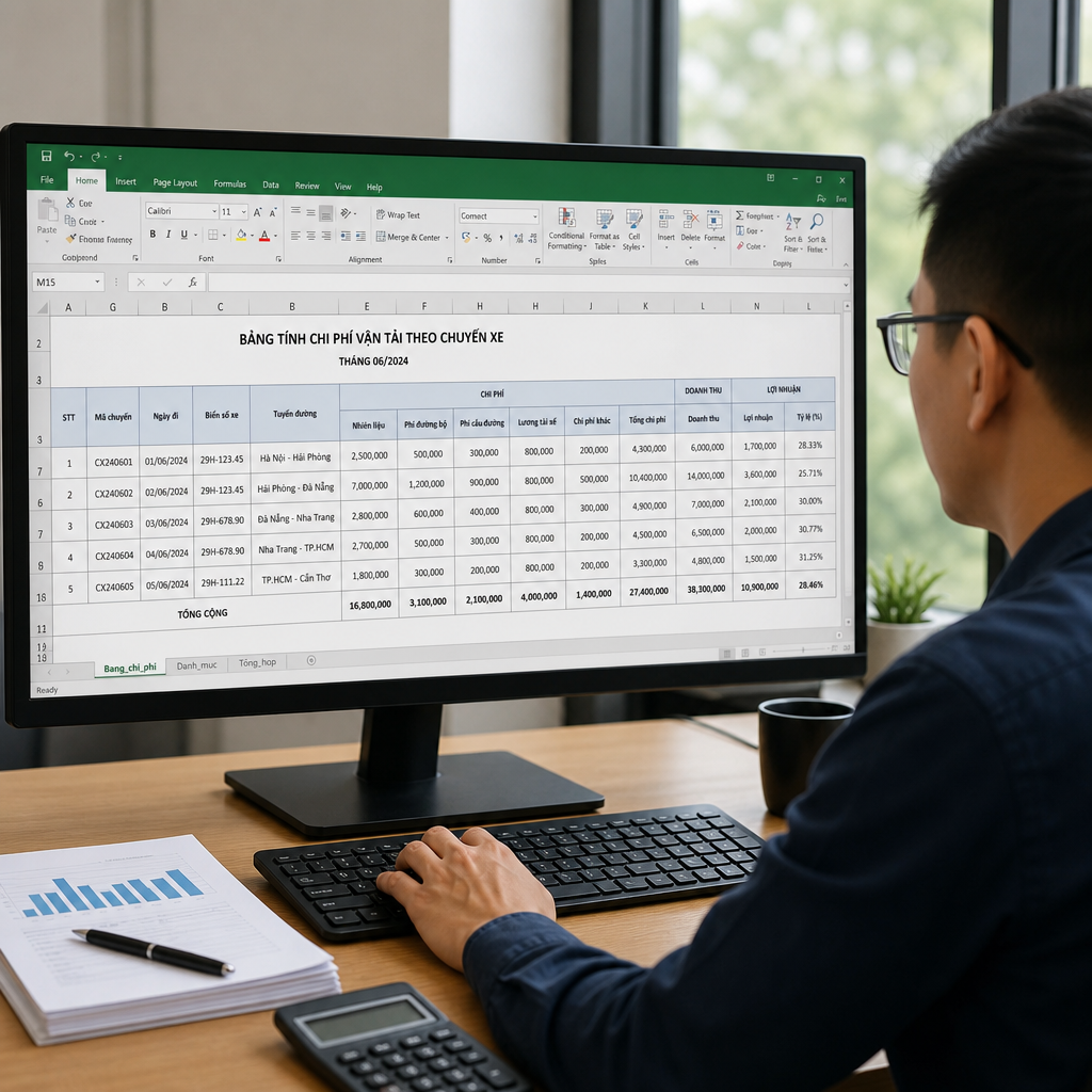Quản Lý Chi Phí Vận Tải Bằng Excel: Cách Tính Giá Vốn Và Lợi Nhuận Theo Từng Chuyến Xe