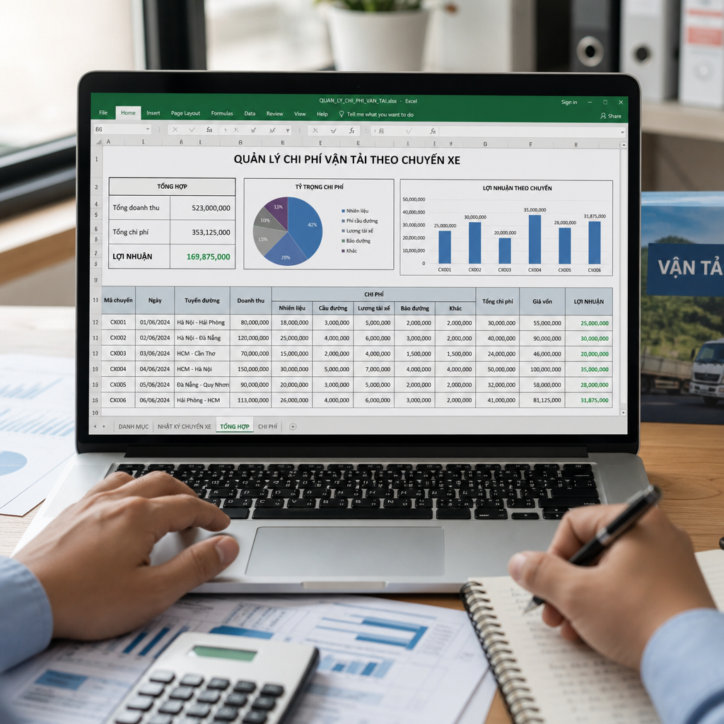 Quản Lý Chi Phí Vận Tải Bằng Excel: Cách Tính Giá Vốn Và Lợi Nhuận Theo Từng Chuyến Xe